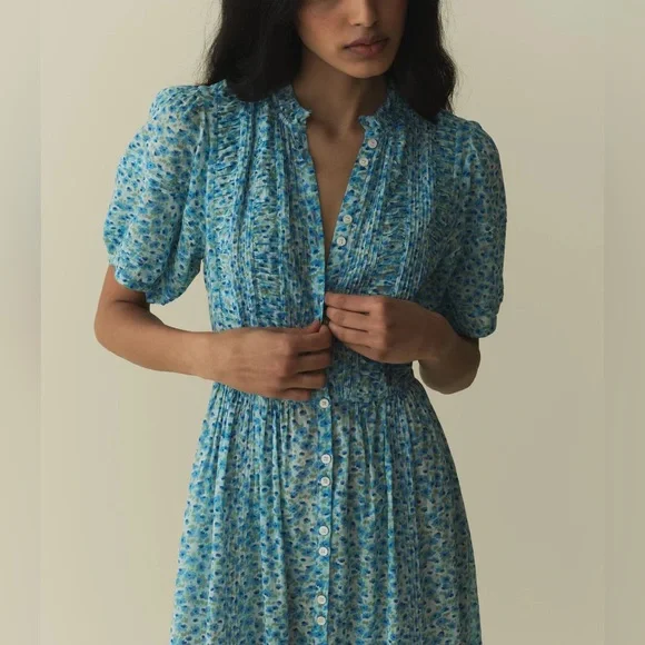 Dôen Haleigh dress in the Bleu Daisy Fields